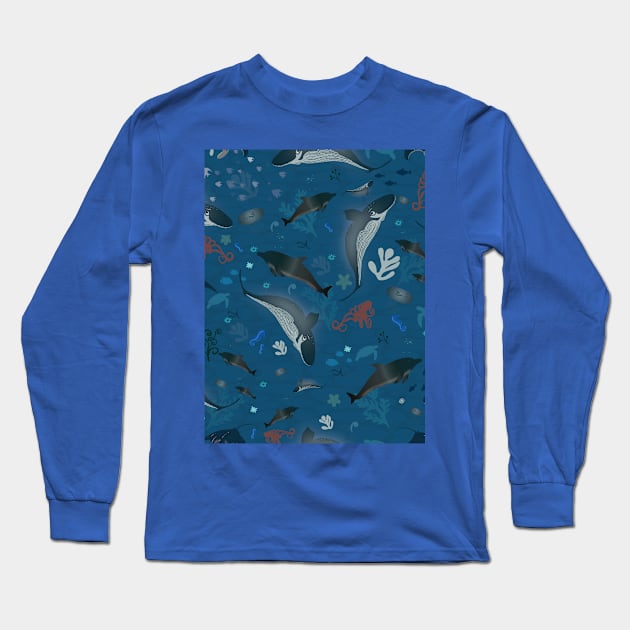 Under water Sea life Long Sleeve T-Shirt by Arch4Design